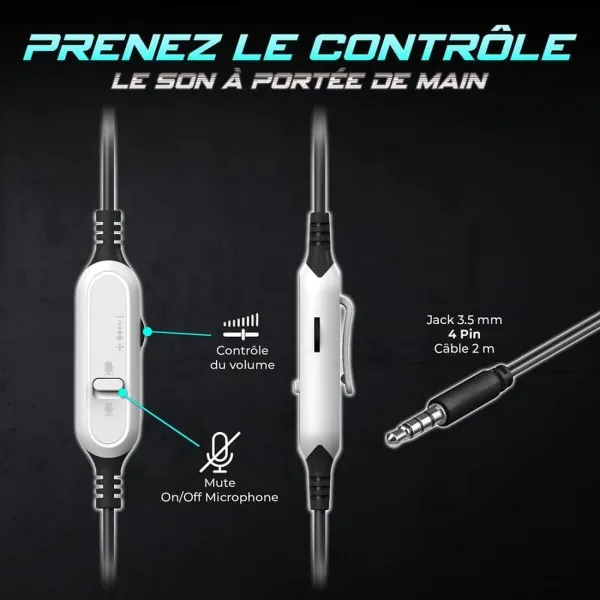 Ausinės su mikrofonu Spirit of Gamer Pro H4 Balta