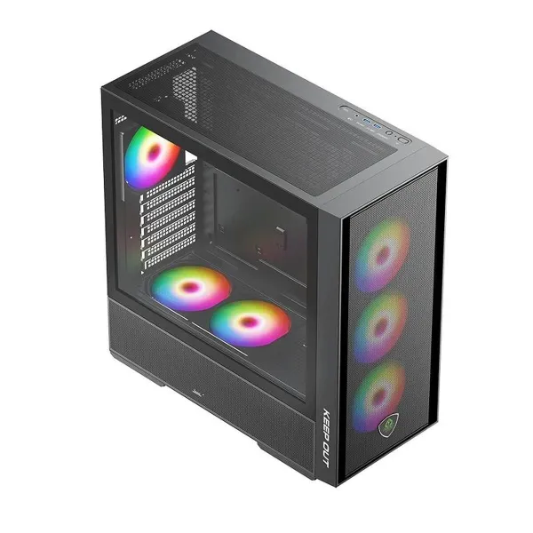 ATX Pus-torņveida Kārba KEEP OUT KO XC-805 MESH ARGB USB3 Melns