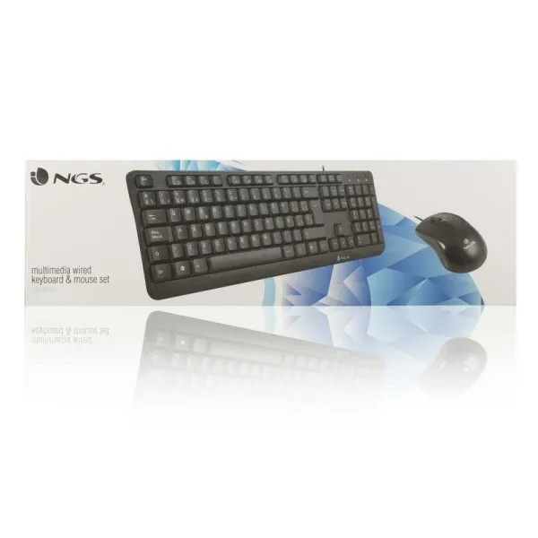 Klaviatūra un Optiskā Datorpele NGS Cocoa Kit Cocoa Kit Melns Spāņu Qwerty