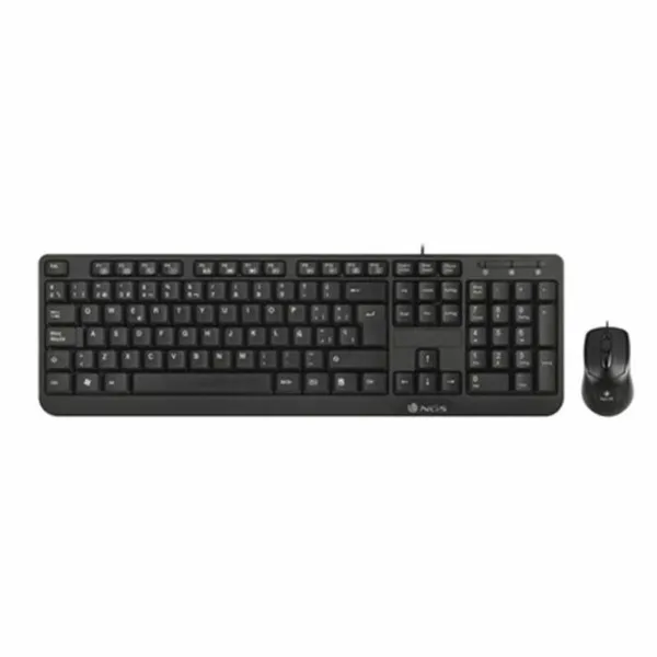 Klaviatūra un Optiskā Datorpele NGS Cocoa Kit Cocoa Kit Melns Spāņu Qwerty
