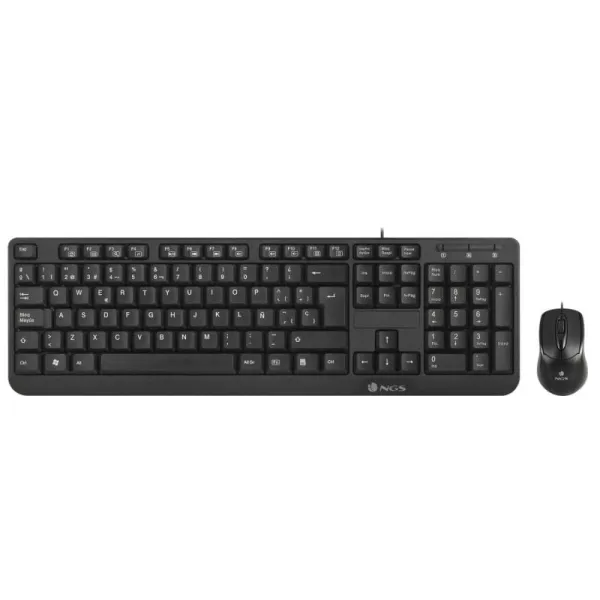 Klaviatūra un Optiskā Datorpele NGS Cocoa Kit Cocoa Kit Melns Spāņu Qwerty