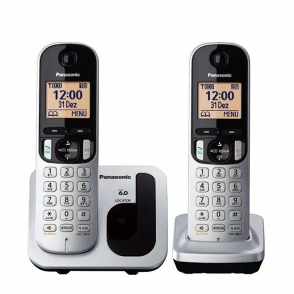 Беспроводный телефон Panasonic Corp. DUO KX-TGC212SPS (2 pcs) Чёрный/Серебристый