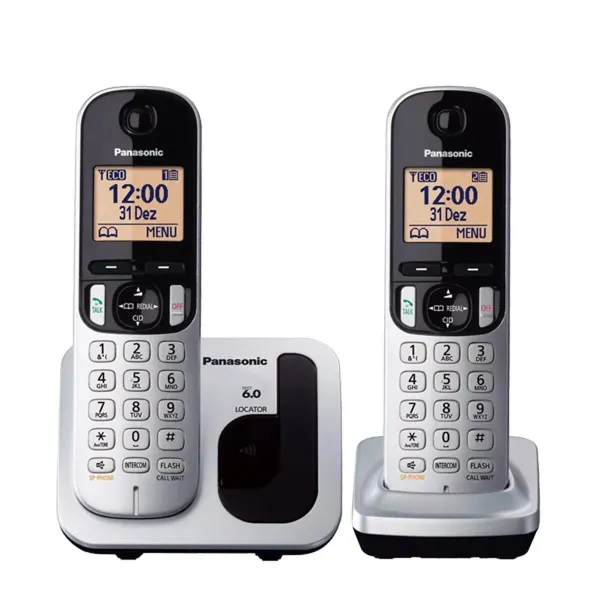 Беспроводный телефон Panasonic Corp. DUO KX-TGC212SPS (2 pcs) Чёрный/Серебристый