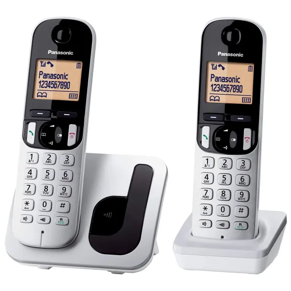 Беспроводный телефон Panasonic Corp. DUO KX-TGC212SPS (2 pcs) Чёрный/Серебристый