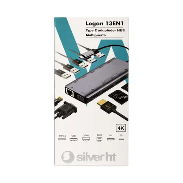 USB-разветвитель Silver HT LOGAN 13 EN 1