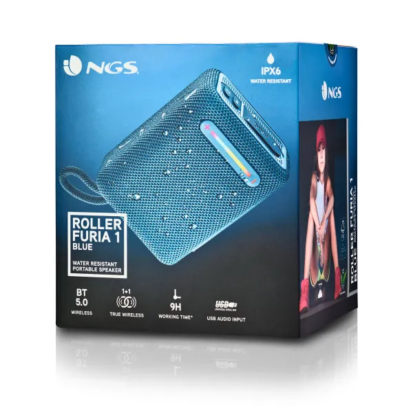 Портативный Bluetooth-динамик NGS Roller Furia 1 Blue Синий 15 W 7 W
