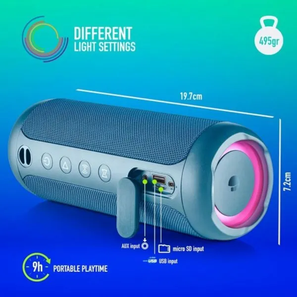 Nešiojamos Bluetooth garso kolonėlės NGS Roller Furia 2 Blue Mėlyna 15 W