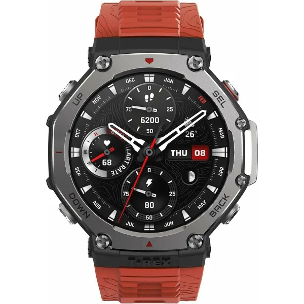 Nutikell Amazfit T-REX 3 47 mm 1,5" Must Punane Oranž