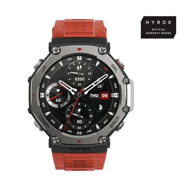 Nutikell Amazfit T-REX 3 47 mm 1,5" Must Punane Oranž