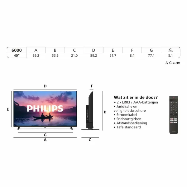 Smart TV Philips 40PFS6000/12 40" Full HD LED HDR