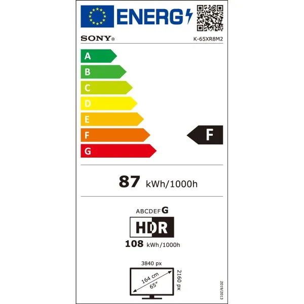 Viedais TV Sony K65XR8M25B