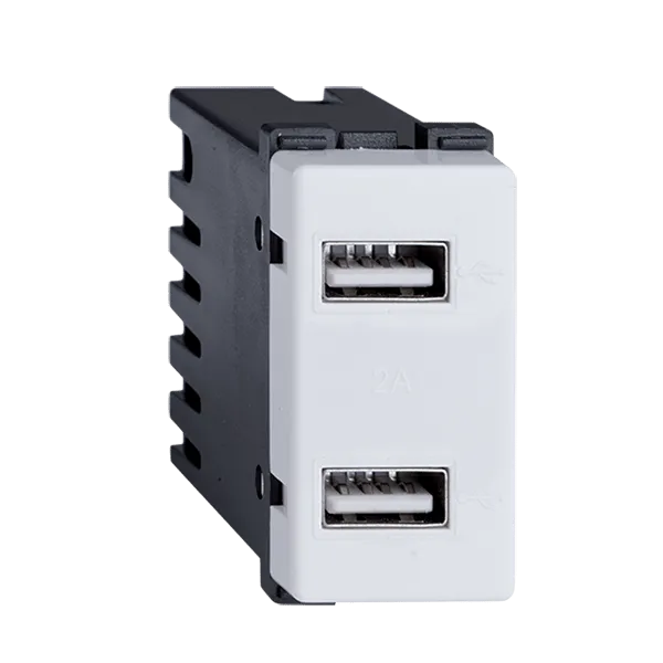USB-розетка LECCE двойная белая