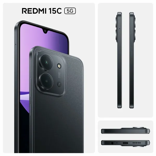 Išmanusis Telefonas Xiaomi REDMI 15C 5G 4-256 BK 6,9" Octa Core 4 GB RAM 256 GB Juoda