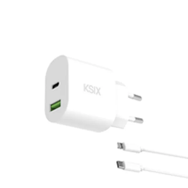 Sienas Lādētājs KSIX Balts 20 W