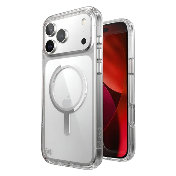 Speck Presidio Perfect Clear MagSafe - iPhone 17 Pro Max Case (Clear / Silver)