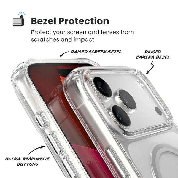 Speck Presidio Perfect Clear MagSafe - iPhone 17 Pro Max Case (Clear / Silver)