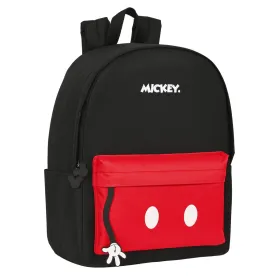 Kannettavan reppu Mickey Mouse Clubhouse  mickey mouse  Musta Punainen 31 x 40 x 16 cm