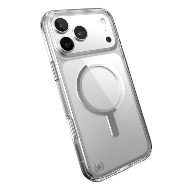 Speck Presidio Perfect Clear MagSafe - iPhone 17 Pro Max Case (Clear / Silver)