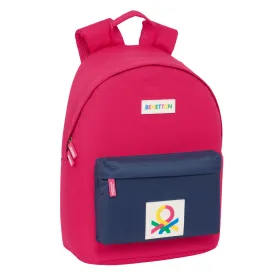 Kannettavan reppu Benetton benetton Fuksia Laivastonsininen 31 x 41 x 16 cm