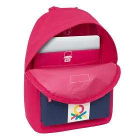 Kannettavan reppu Benetton benetton Fuksia Laivastonsininen 31 x 41 x 16 cm