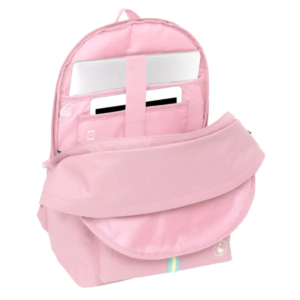 USB-liitännällä varustettu reppu kannettavalle tietokoneelle ja tabletille El Ganso Basics Pinkki