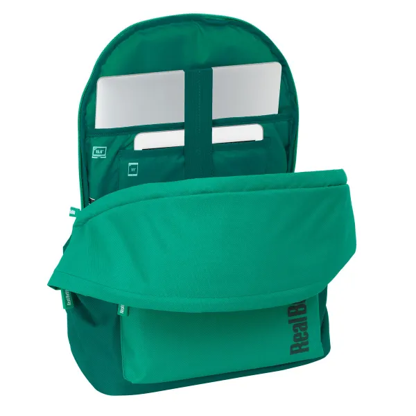 Nešiojamo kompiuterio ir planšetinio kompiuterio kuprinė su USB išvestimi Real Betis Balompié Žalia