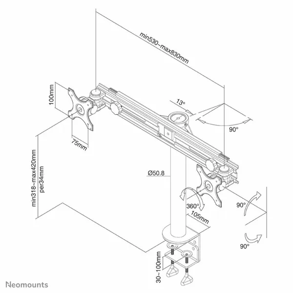 Подставка для ТВ Neomounts FPMA-D700D           10-30" 8 kg