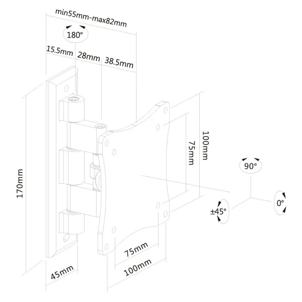 Подставка для ТВ Neomounts FPMA-W810BLACK 10" 27" 12 kg