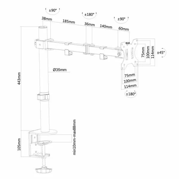 Lauatugi Ekraanile Neomounts FPMA-D550BLACK      