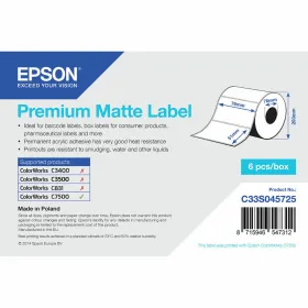 Tulostintarrat Epson C33S045725 76 x 51 mm Valkoinen (1 osaa)