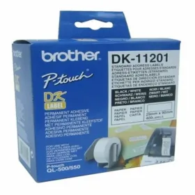 Этикетки для принтера Brother DK11201 29 x 90 mm Чёрный Белый