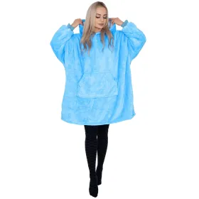 Liela izmēra kapuces sega hoodie blanket Springos HA7319 jūras zila