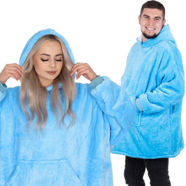 Oversized kapuutsiga tekk Springos HA7319 meresinine