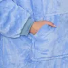Liela izmēra kapuces sega hoodie blanket Springos HA7320 gaiši zila