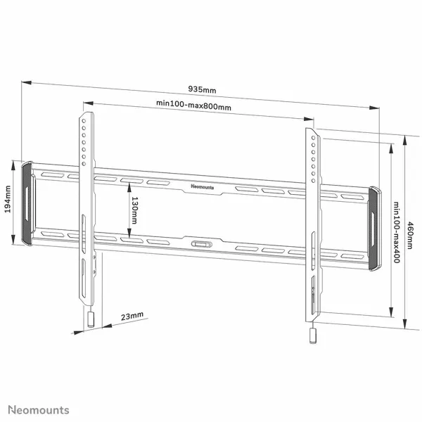 TV laikiklis Neomounts WL30-550BL18 43" 86" 70 Kg