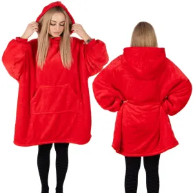 Ylisuuri hupparipeitto hoodie blanketv Springos HA7321 punainen