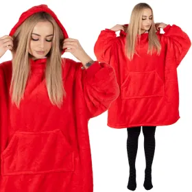Ylisuuri hupparipeitto hoodie blanketv Springos HA7321 punainen