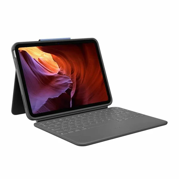 iPad Vāciņš + Tastatūra Logitech 920-011203 Spāņu Qwerty Pelēks Grafīts QWERTY
