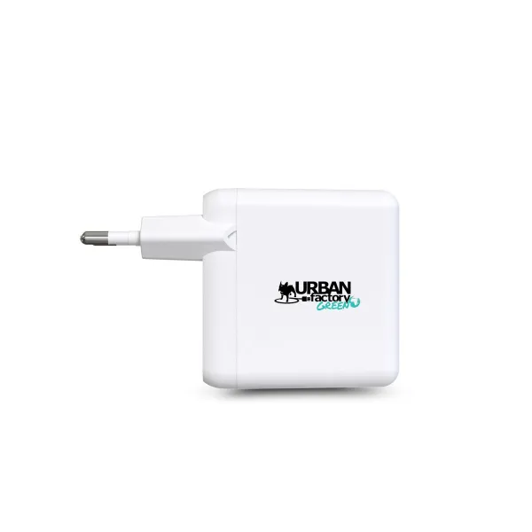 Sieninis įkroviklis + USB C kabelis Urban Factory GSC65UF Balta