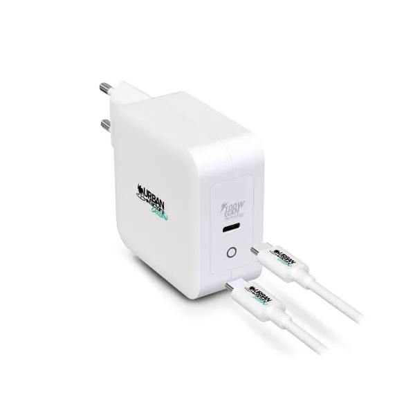 Sieninis įkroviklis + USB C kabelis Urban Factory GSC10UF Balta