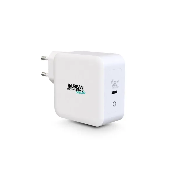 Sieninis įkroviklis + USB C kabelis Urban Factory GSC10UF Balta