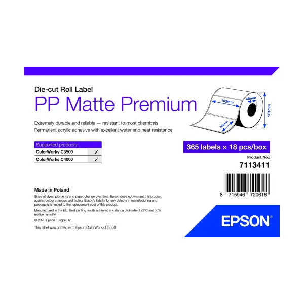 Painopaperi Epson 7113411 Valkoinen (18 osaa)