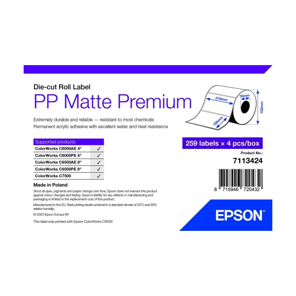 Painopaperi Epson 7113424 Valkoinen (4 osaa)
