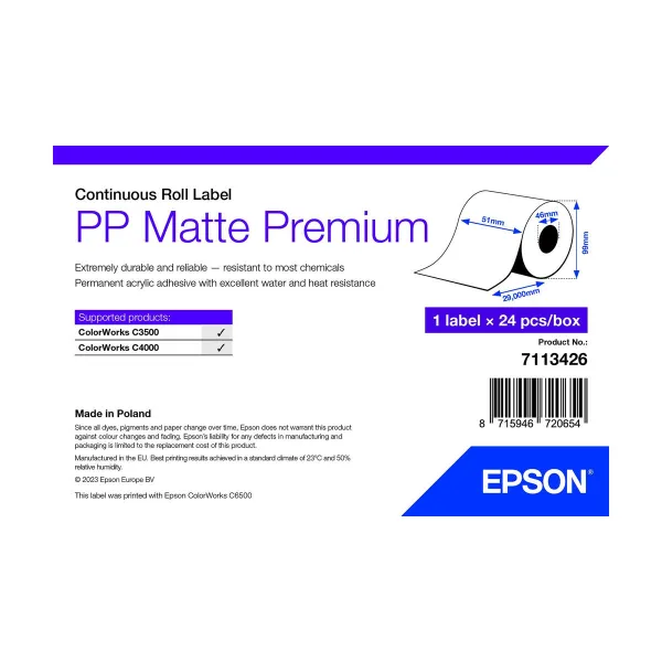 Papīra drukāšanai Epson 7113426 Balts (24 gb.)