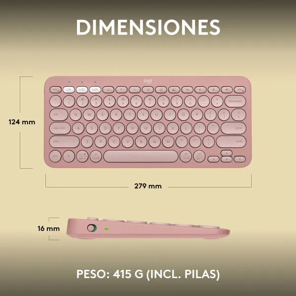 Juhtmevaba Klaviatuur Logitech K380s Roosa Hispaaniakeelne Qwerty