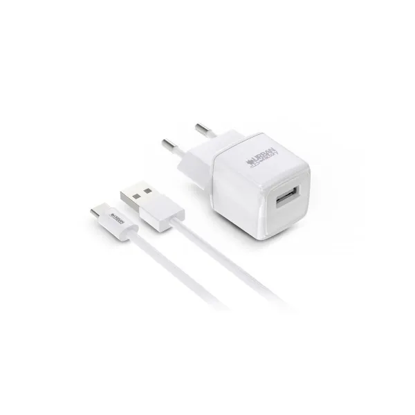 Sieninis įkroviklis + USB-C kabelis Urban Factory PSC25UF Balta 12 W