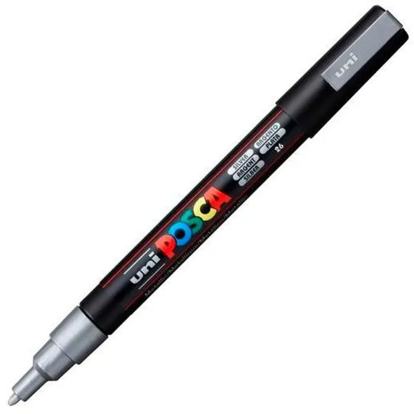 Marķieris POSCA PC-3M Sudrabains (6 gb.)