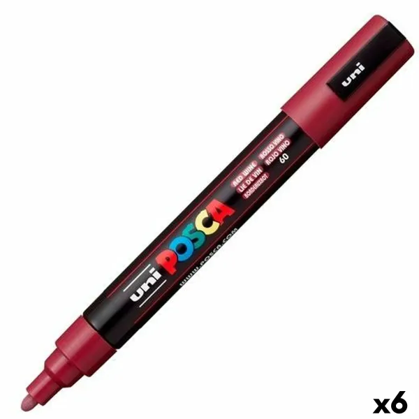 Marķieris POSCA PC-3M sarkanvīns (6 gb.)