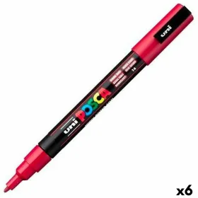 Marker POSCA PC-3M Tumepunane (6 Ühikut)
