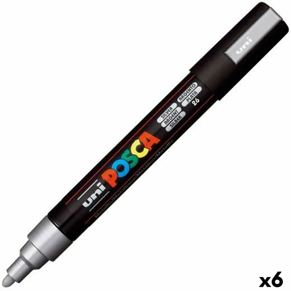 Marķieris POSCA PC-5M Sudrabains (6 gb.)